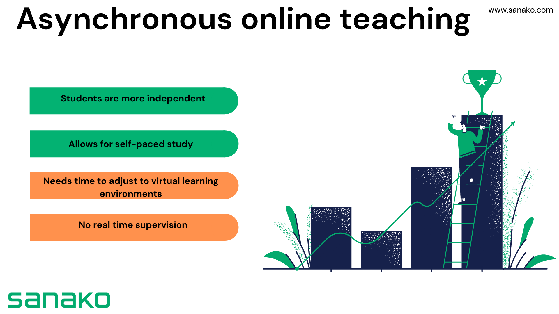 What does asynchronous online learning provides?